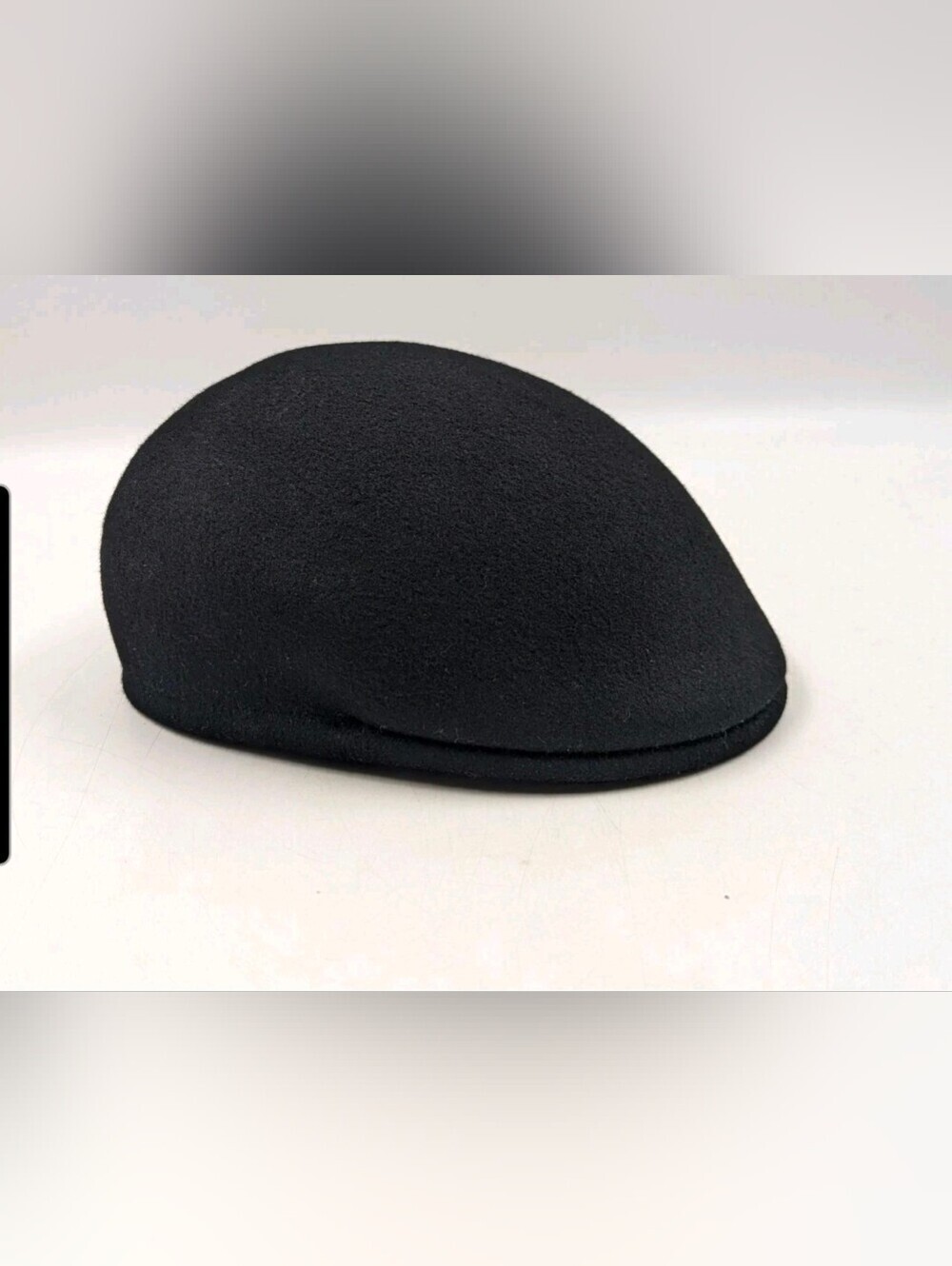 Huckel Bora Super Size Large Vintage Cabbie Newsboy Hat Cap Black Wool Felt
